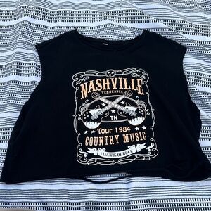 Nashville distressed/cut out T-shirt
